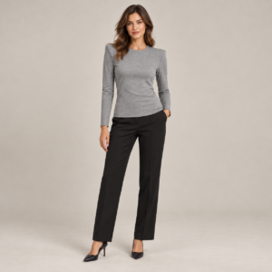 Grey padded shoulder top