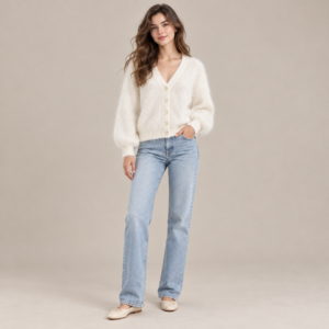 Ivory mohair cardigan