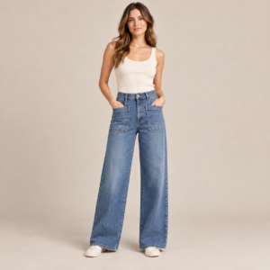 Womens wide-leg jeans